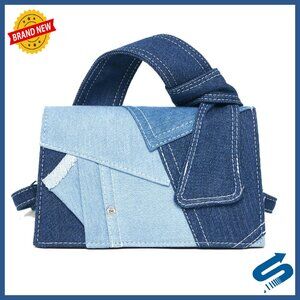 Mini Denim Patchwork Shoulder Bag Crossbody Clutch Handbag